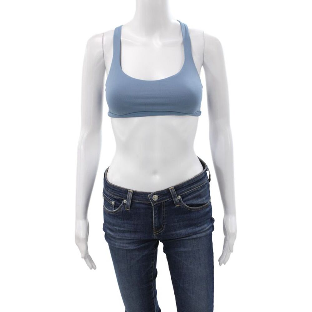 Lululemon Womens Strappy Back Sleeveless Sports Bra Blue Size 4